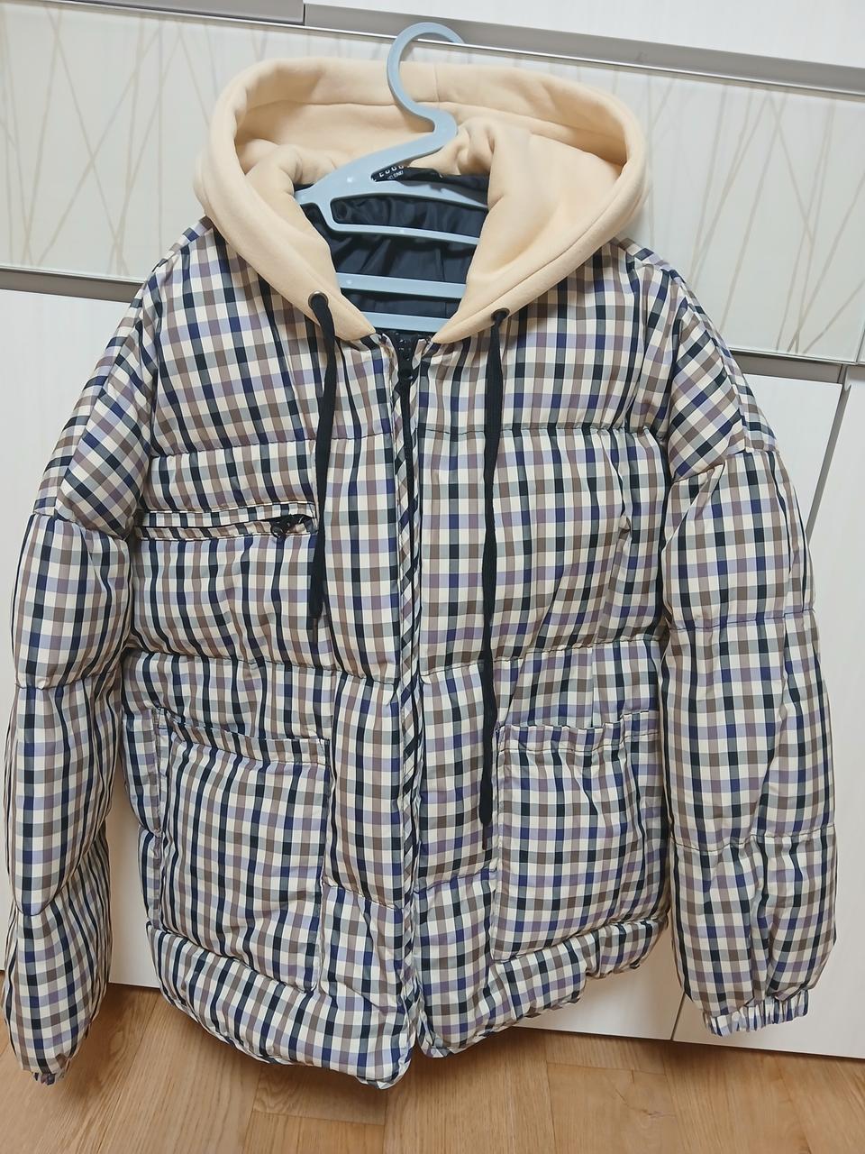 새상품)체크 패딩59000원.프리사이즈,정가16만 실물굿