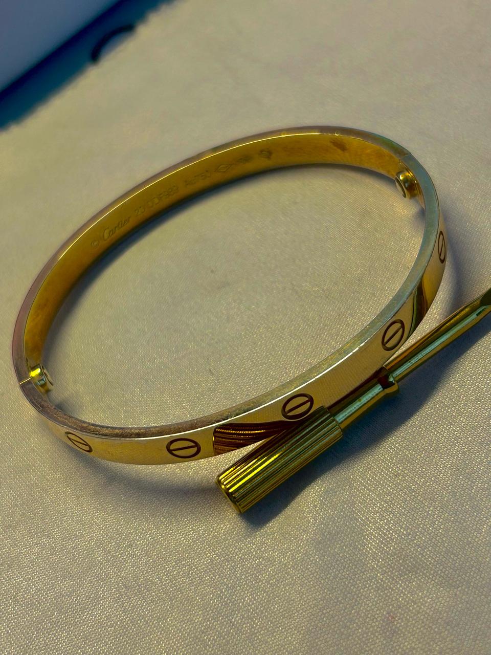 18k 까르띠에 러브 브레이슬릿 금팔찌 옐로우골드