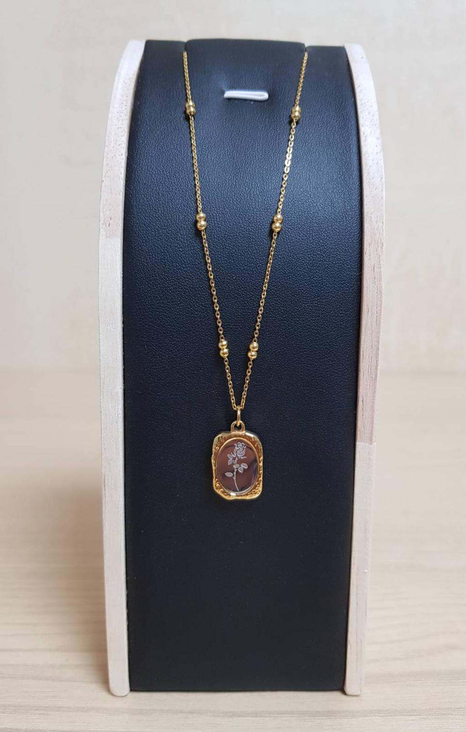 써지컬스틸 장미목걸이 미착용 새상품