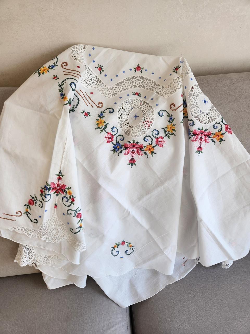 빈티지 손자수 원형 테이블보/식탁보/테이블매트