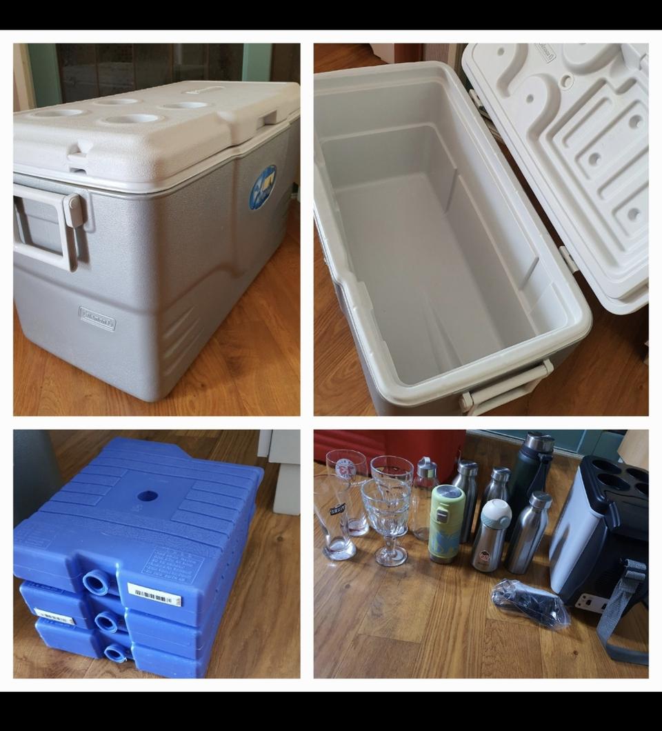 콜맨대형아이스박스저렴히6만원그외영구아이스팩3개+그외텀블러등12가지모두덤