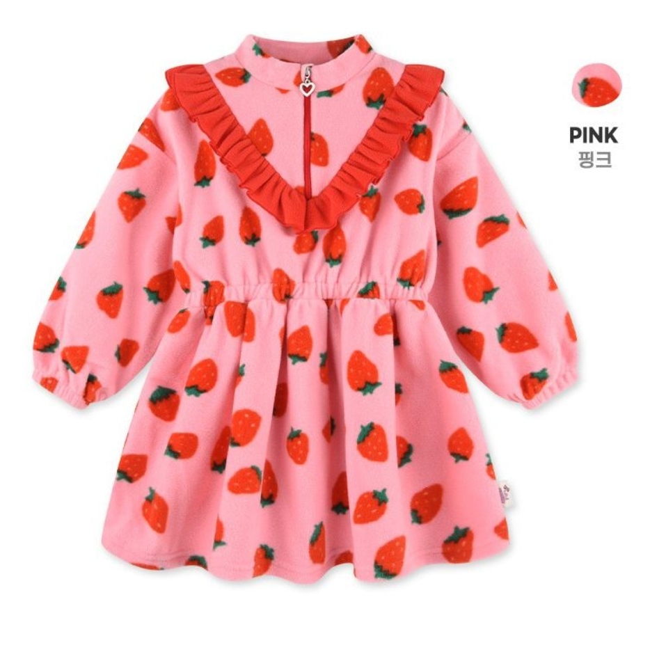 140사이즈 기모 딸기 원피스 새옷