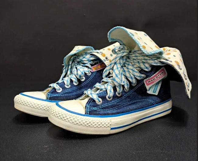 (230) 스트릿 페인팅 하이탑 데님 스니커즈
