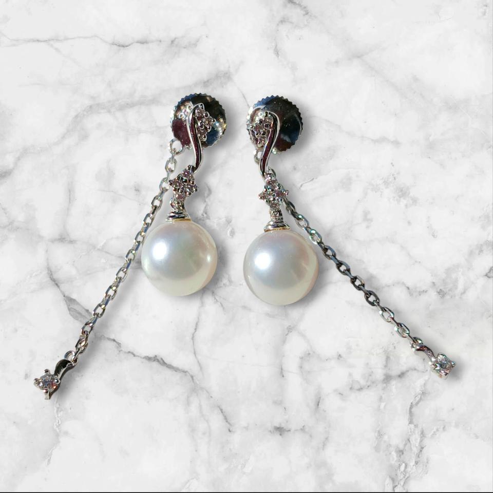 14k 해수진주 이중 귀걸이