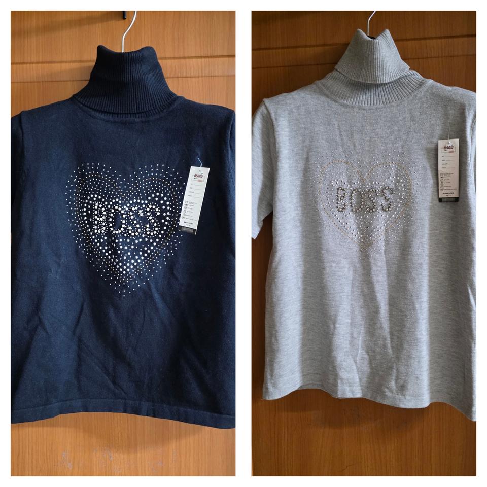 (새상품) 반팔 큐빅 징 장식 목폴라 니트..2종 다 드려요