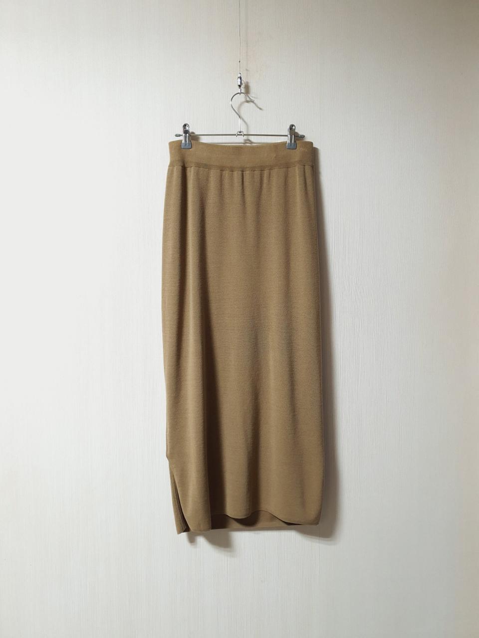 더캐시미어 한섬 슬릿 실크 니트 스커트 m 사이즈 정품 