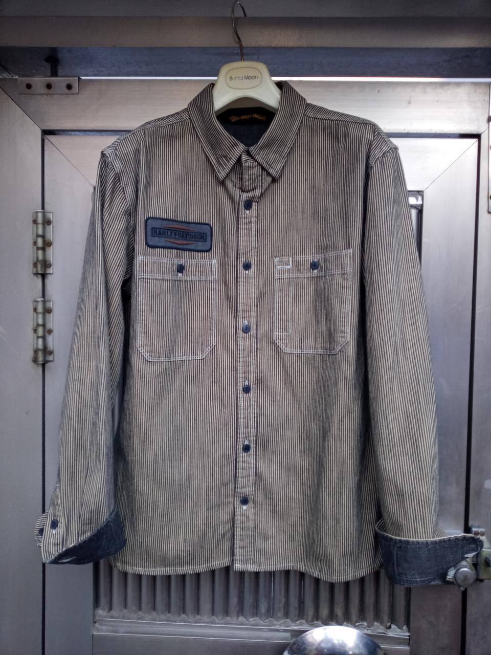 할리데이비슨 스트라이프 데님셔츠 M 상태우수