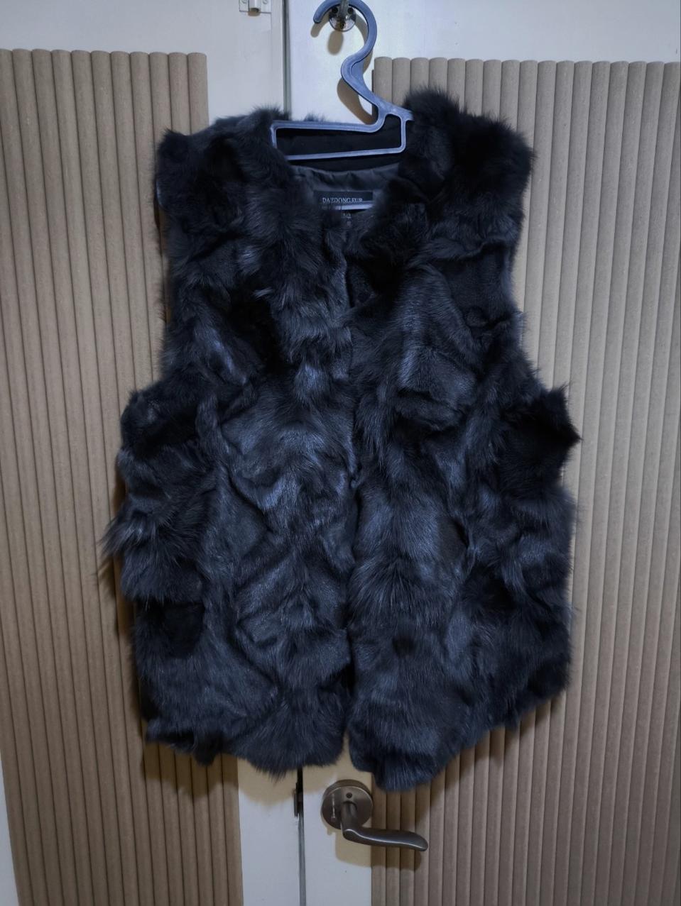 88 대동모피 천연모피 여우털 조끼