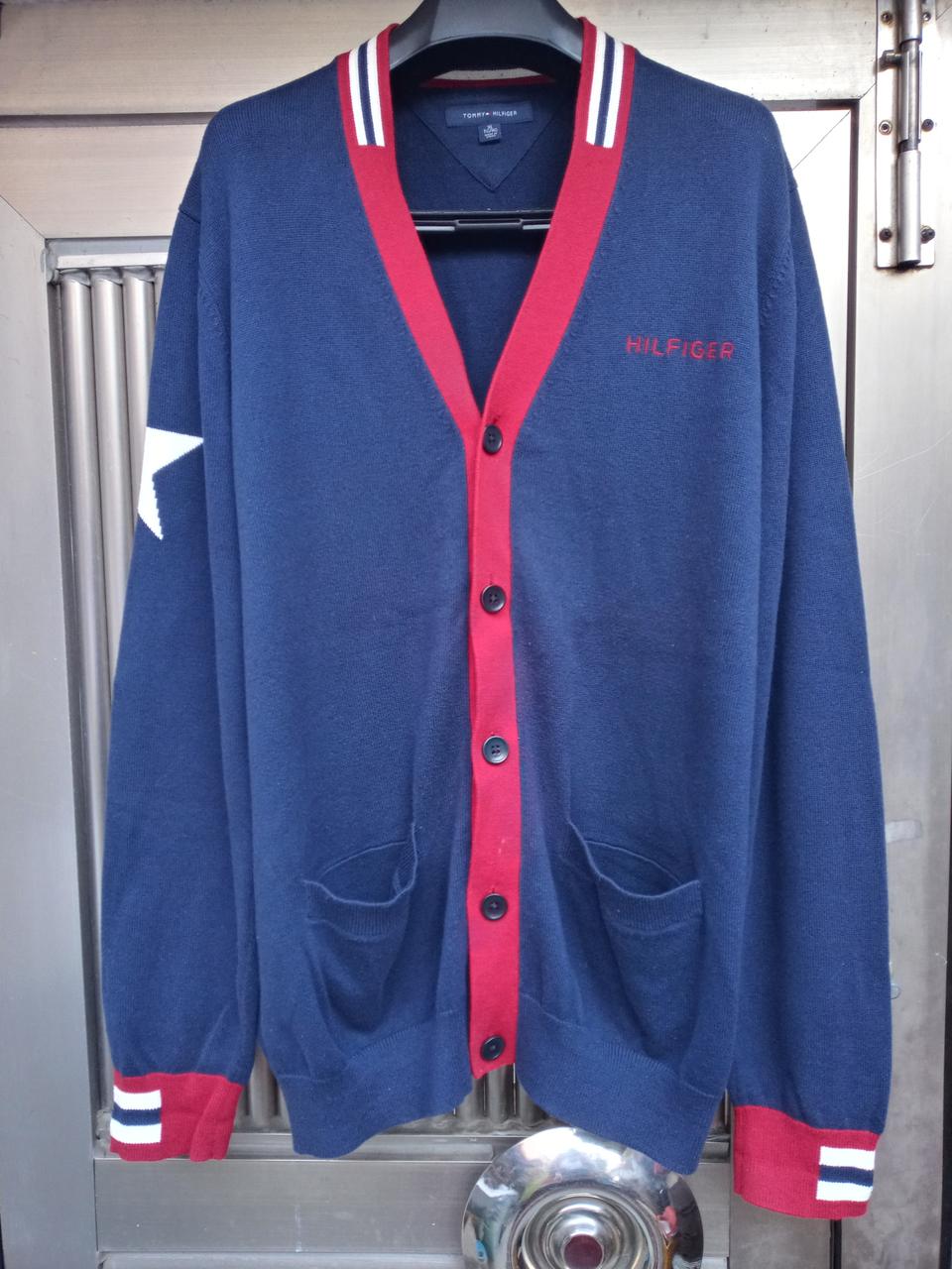 타미힐피거 남성 네이비 스타 가디건 XL 상태양호