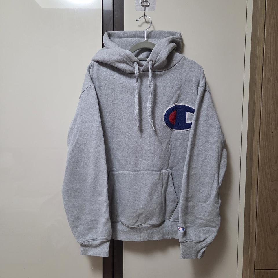 챔피온 회색 빅로고 후드티
