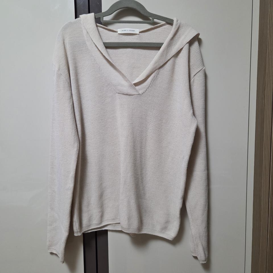 후드 세일러 니트 아이보리