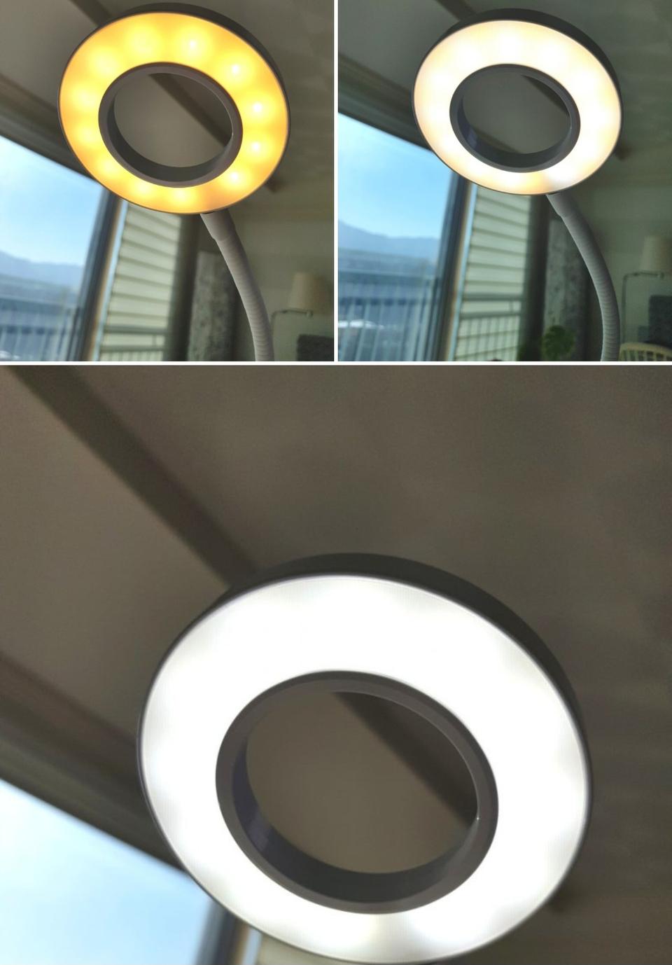 3가지 색상 10단계 LED 링 조명 램프+리모컨