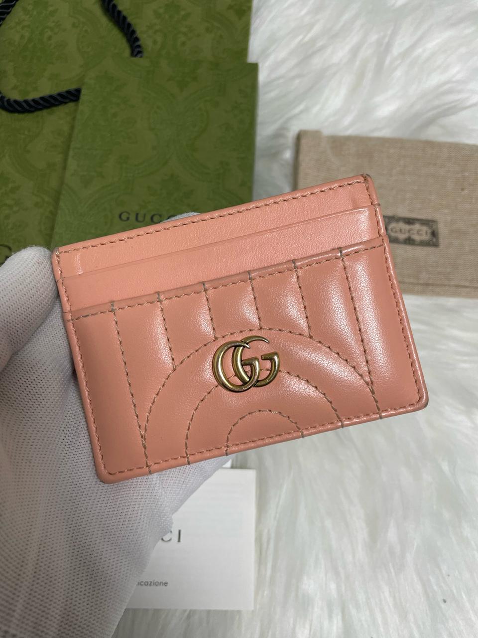 [풀구성/정품] 구찌 마몽 마틀라세 카드지갑 핑크