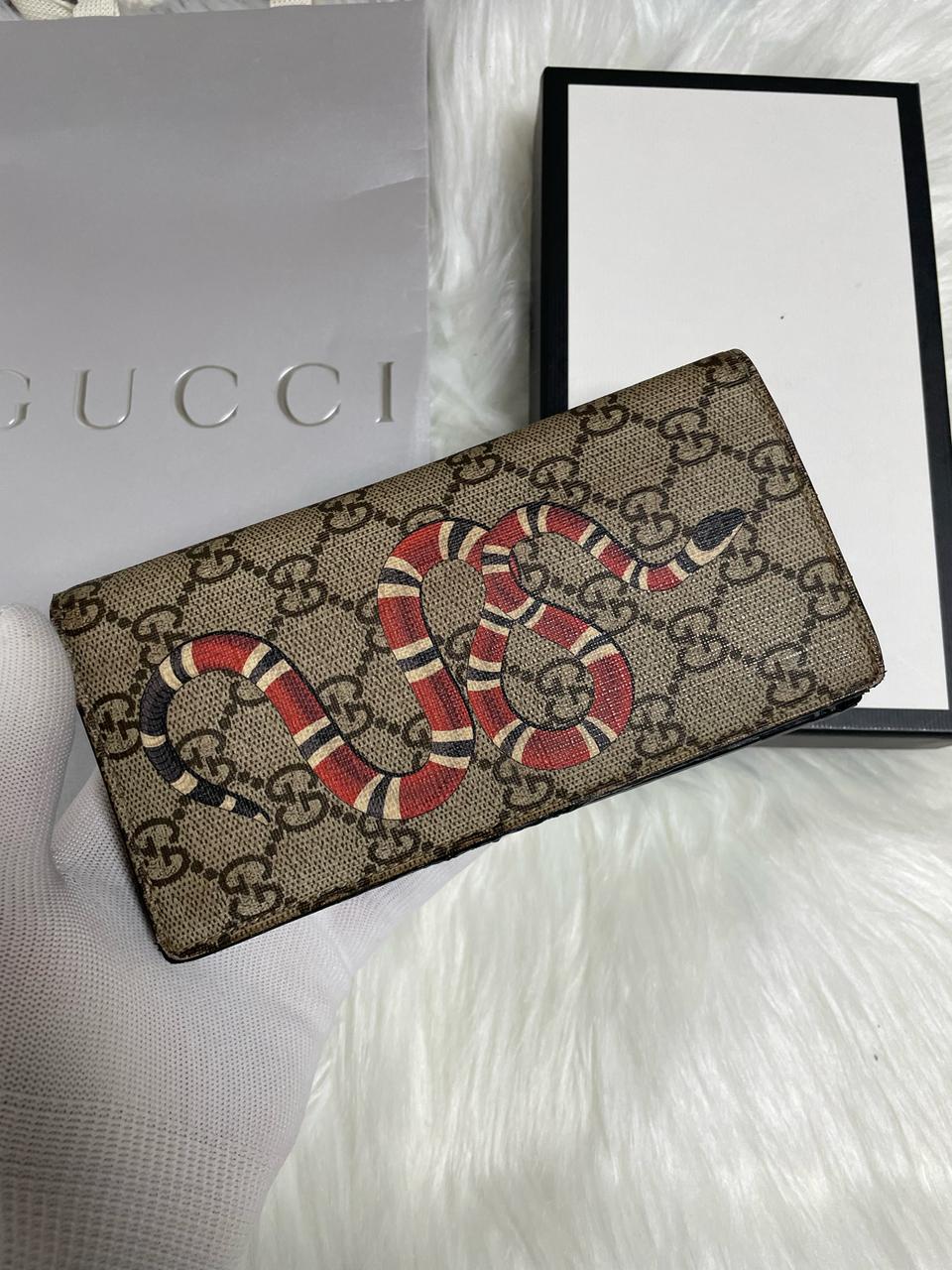 [정품] 구찌 GG 수프림 킹스네이크 장지갑
