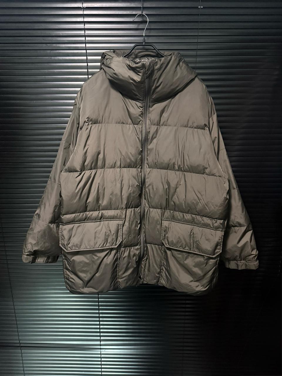 유니클로U 르메르 콜라보 카키 후드 후디 패디드 패딩 코트 하이넥 야상