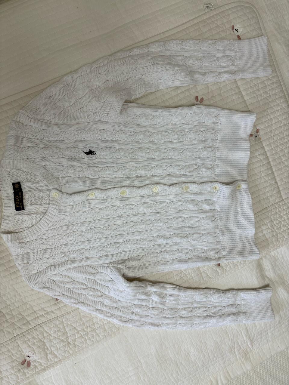 폴로랄프로렌 화이트 케이블 니트 가디건 s