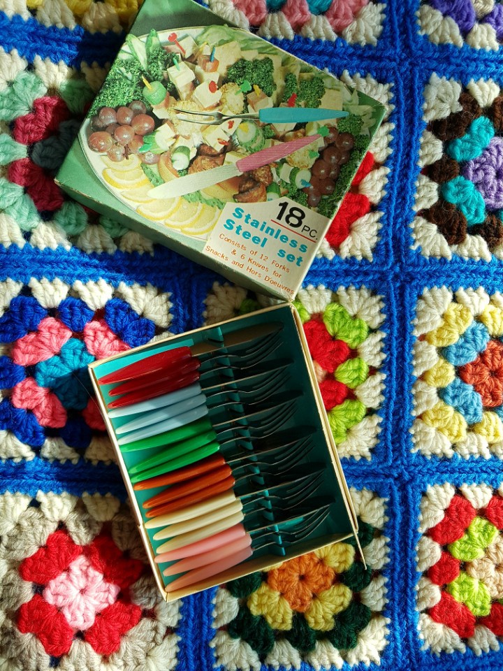 빈티지 미니 칵테일 포크나이프 세트 18pcs