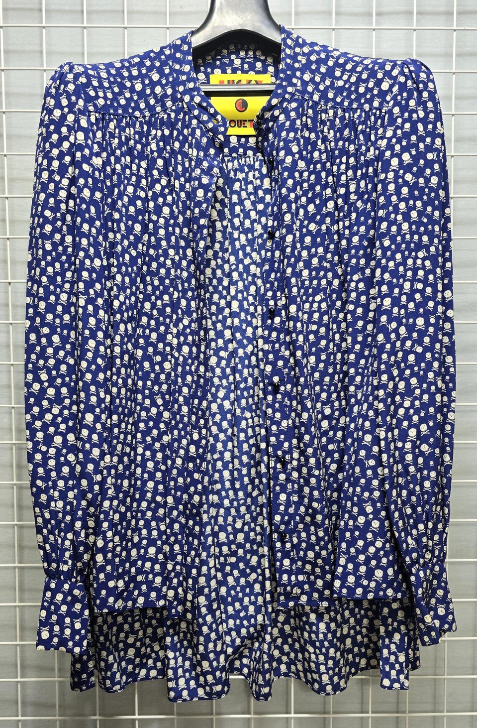 럭키슈에뜨 실크 박시 긴팔 블라우스