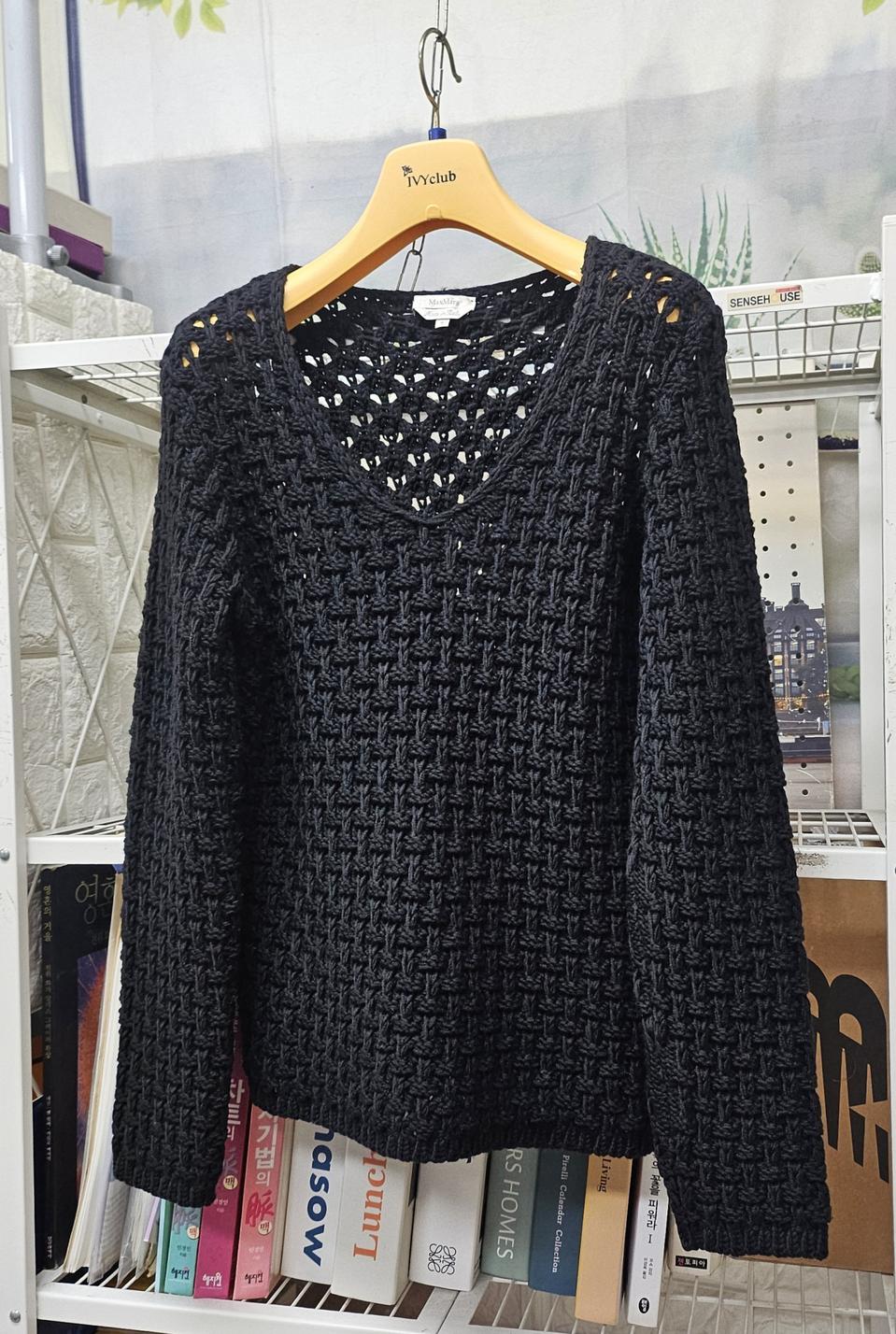 막스마라 여성니트 S 55~슬림66 버진울 크로셰 니트 스웨터 AD13