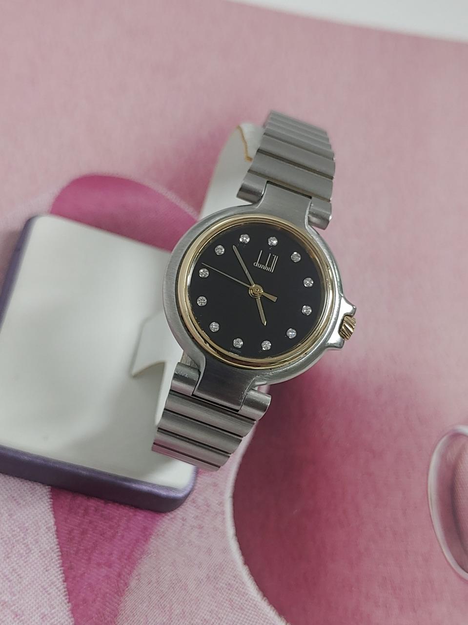 swiss 던힐 18K골드  다이아 콤비여성시계