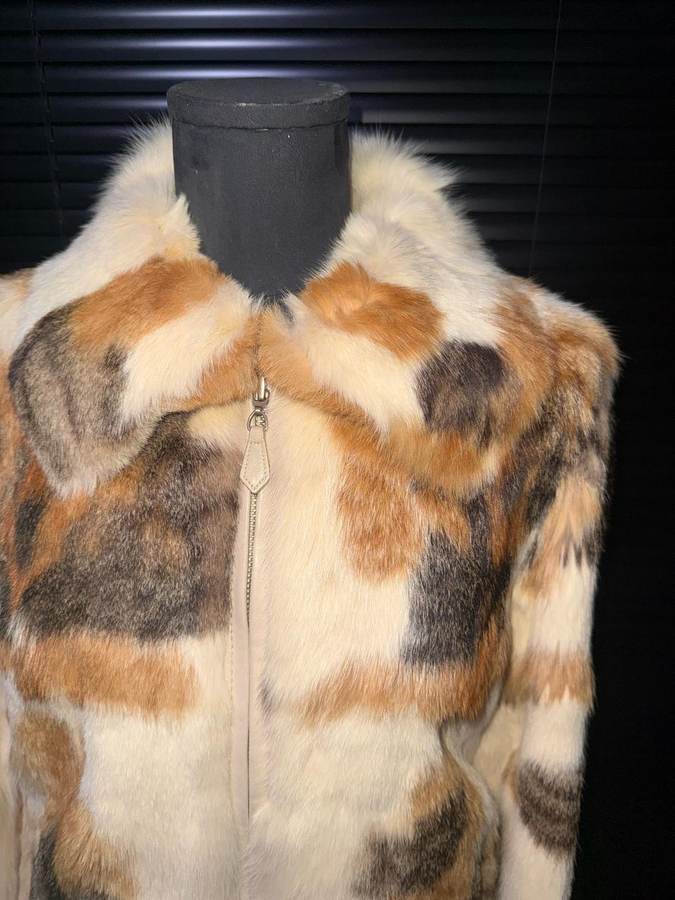 FASHCRE 이태리 토끼 털 밍크 가죽 레더 퍼 송치 고스 펑크 웨스턴