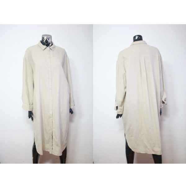 (77~88) 66걸즈 베이지 박시한 셔츠 원피스 (FREE 77~88)