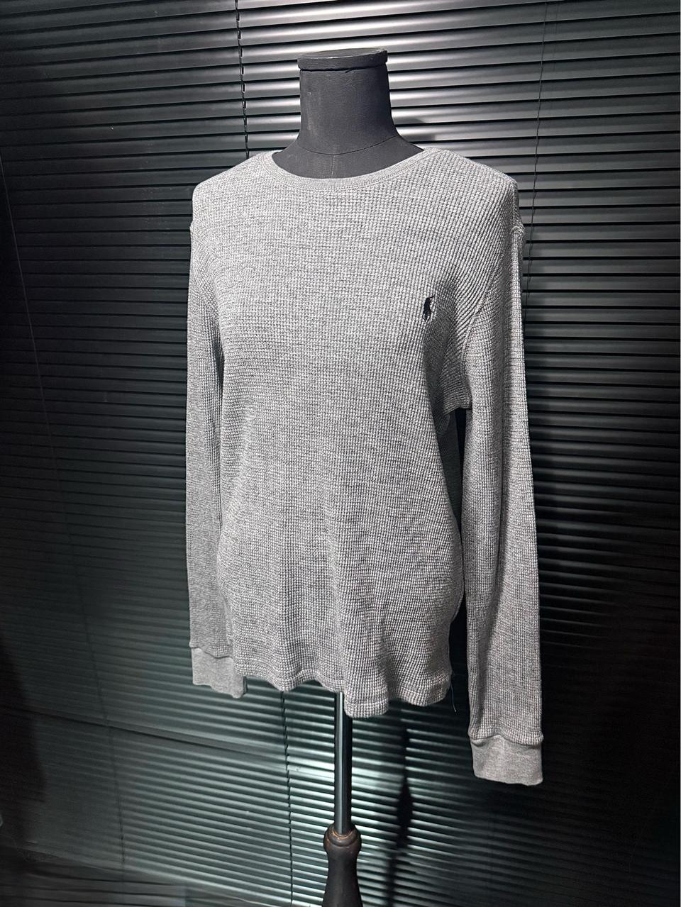 폴로 랄프로렌 회색 그레이 와플 니트 긴팔 티셔츠 롱슬리브리스 L 100
