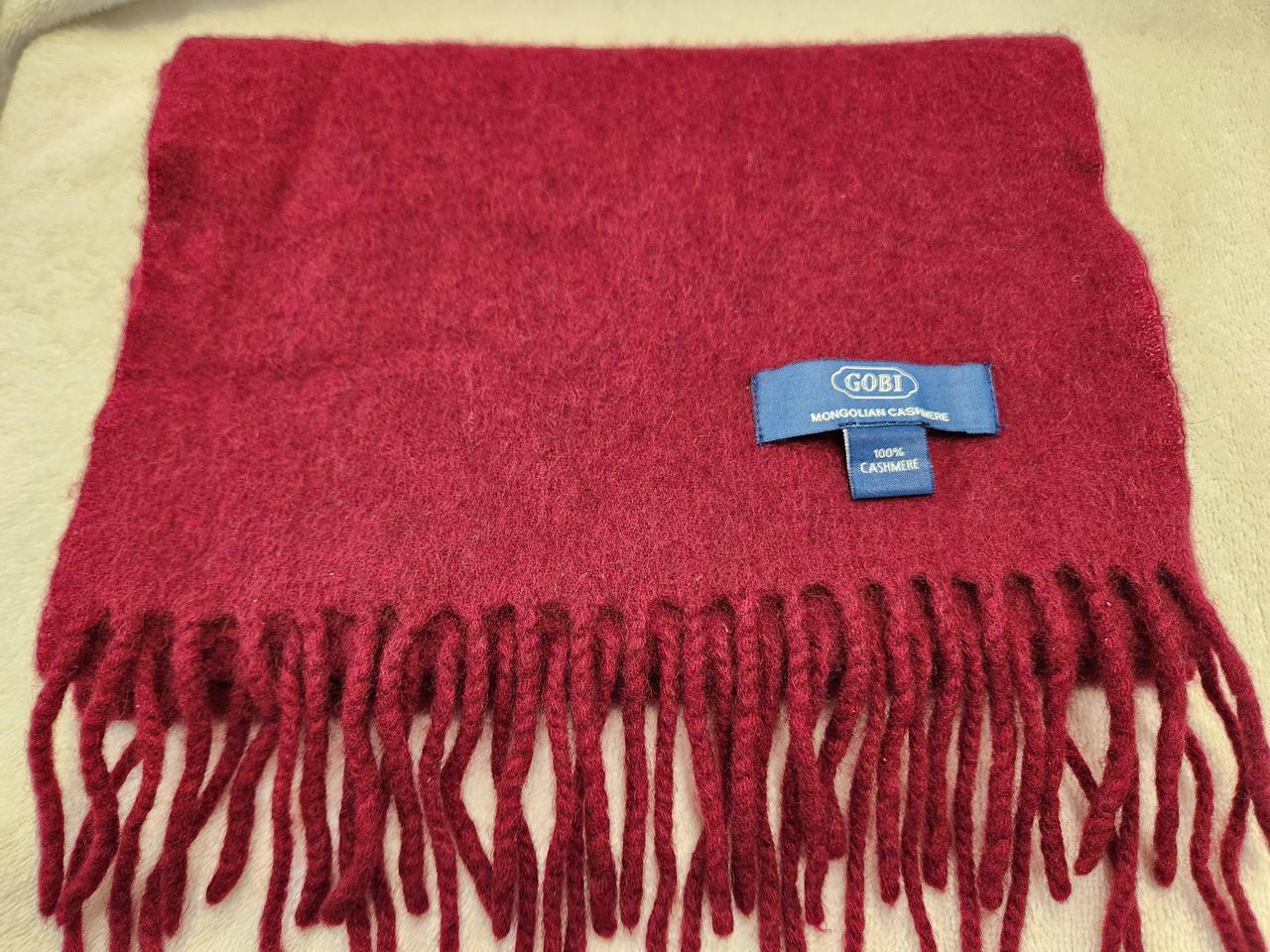 고비 몽골 캐시미어 머플러 버건디