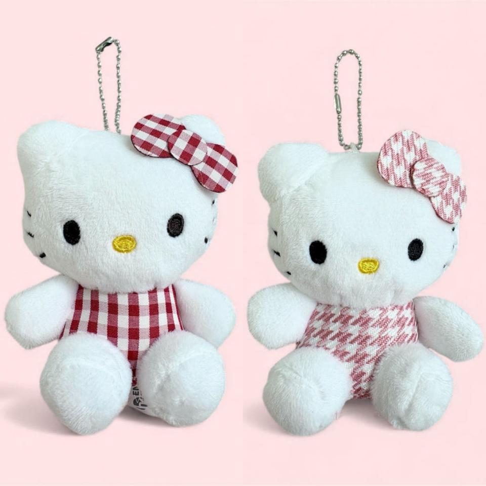 산리오 체크 헬로 키티 인형 키링