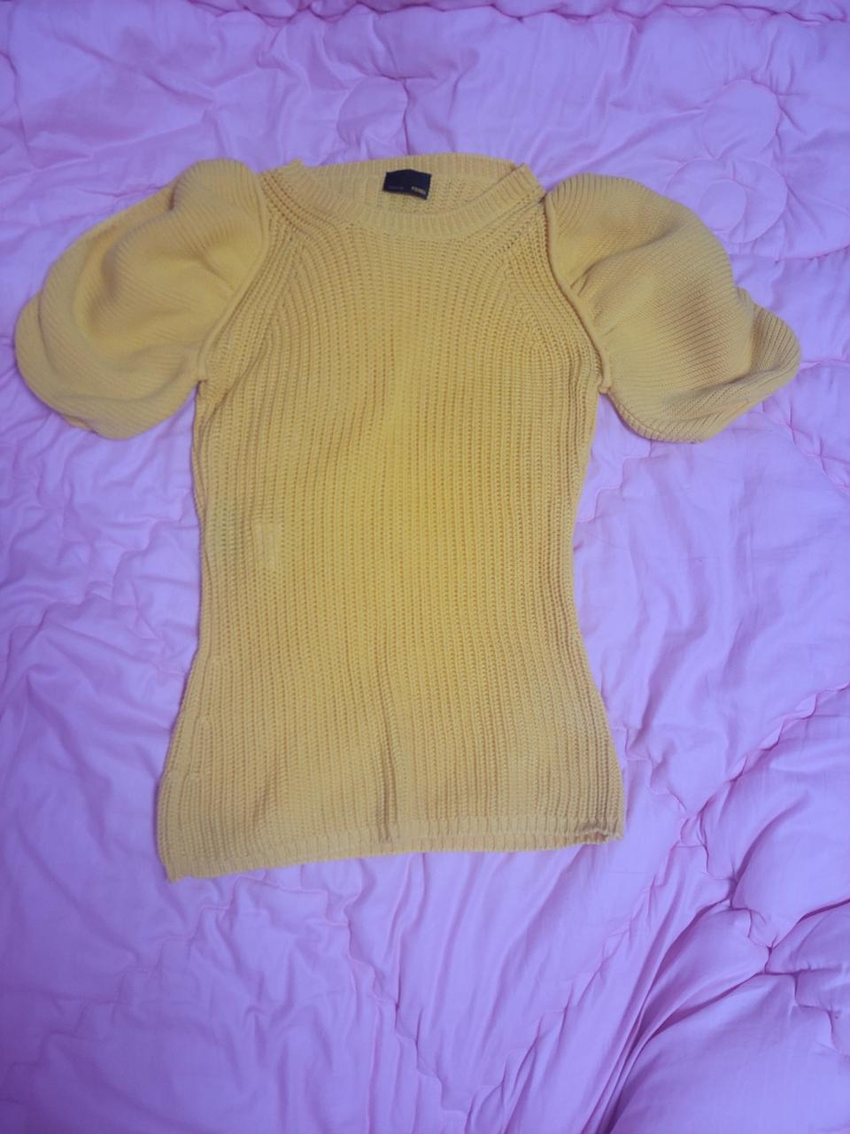 정품)급처상태좋음!펜디 어깨셔링 러블리 반팔 니트 스웨터 40사이즈