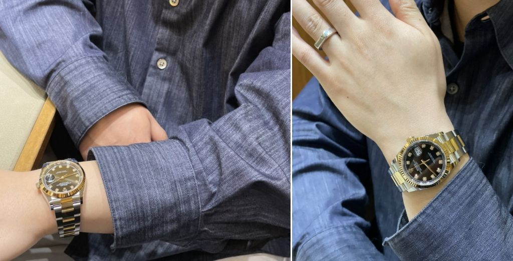 로렉스 데이저스트 블랙콤비 다이아워치