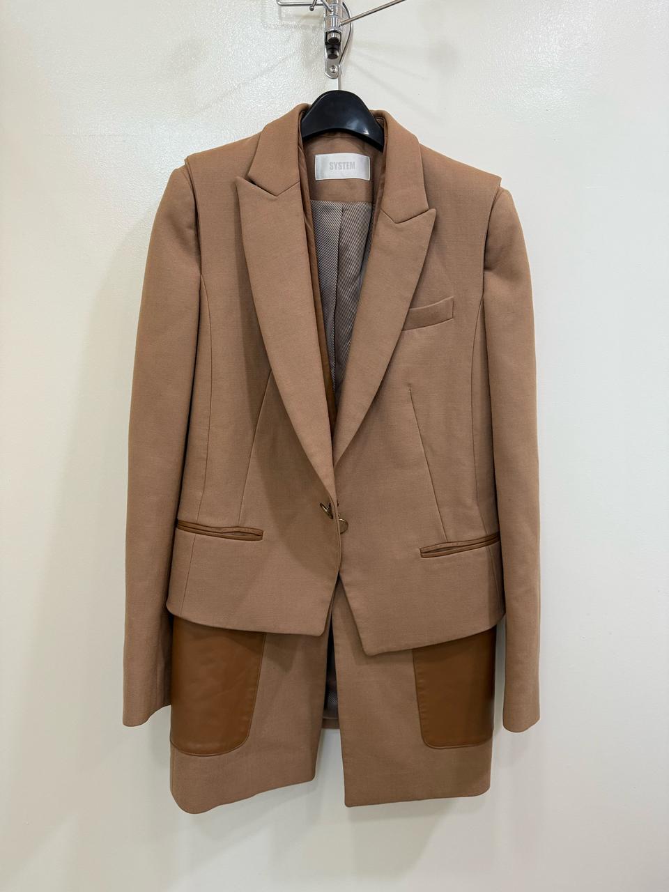 시스템 우먼 베이지 레이어드 자켓 정품