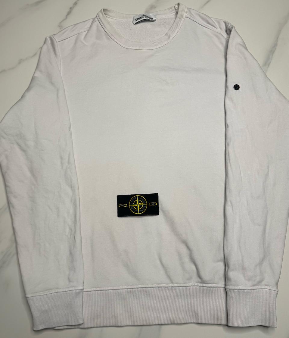 [M]스톤아일랜드 크루넥 화이트 맨투맨