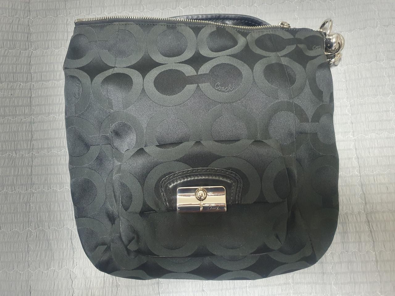 코치 블랙 시그니처 숄더백