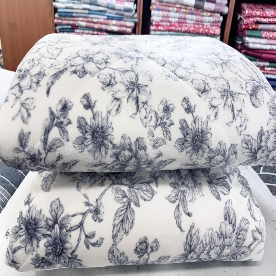 <블루, 그레이 2 컬러> 국내산 슈퍼싱글 밍크 극세사 이불 도매판매