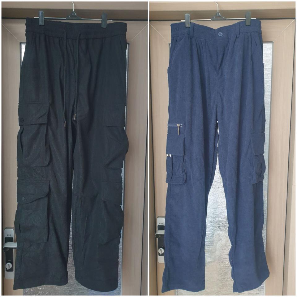 (새거) 코듀로이 카고 바지 블랙/네이비 (2개 일괄) 30~33인치