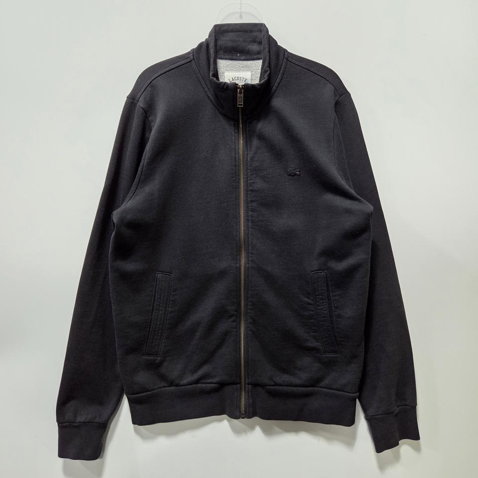 라코스테 블랙 스웻 기모 풀집 자켓 100 25112412