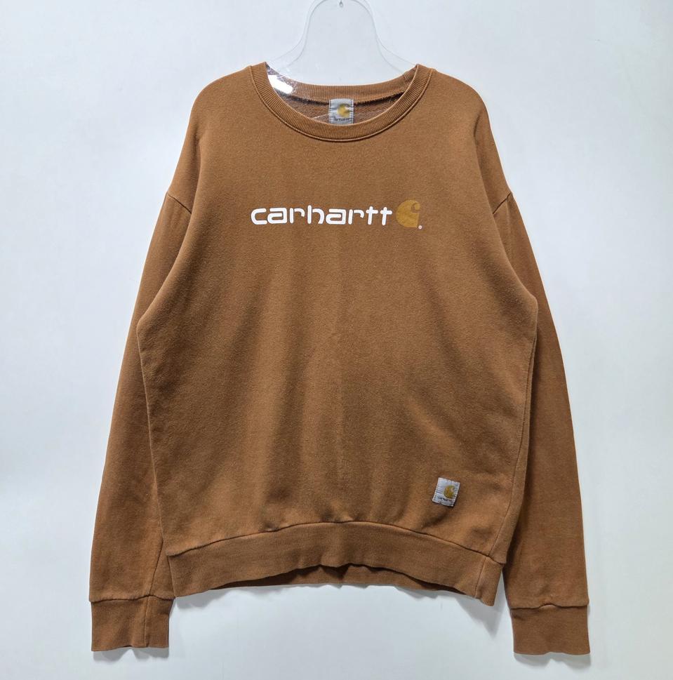 칼하트 브라운 로고 크루넥 코튼 맨투맨 25112415