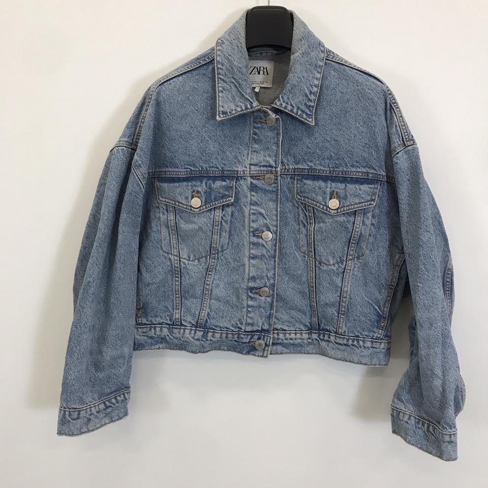 자라 연청 오버 크롭데님자켓 [S사이즈]