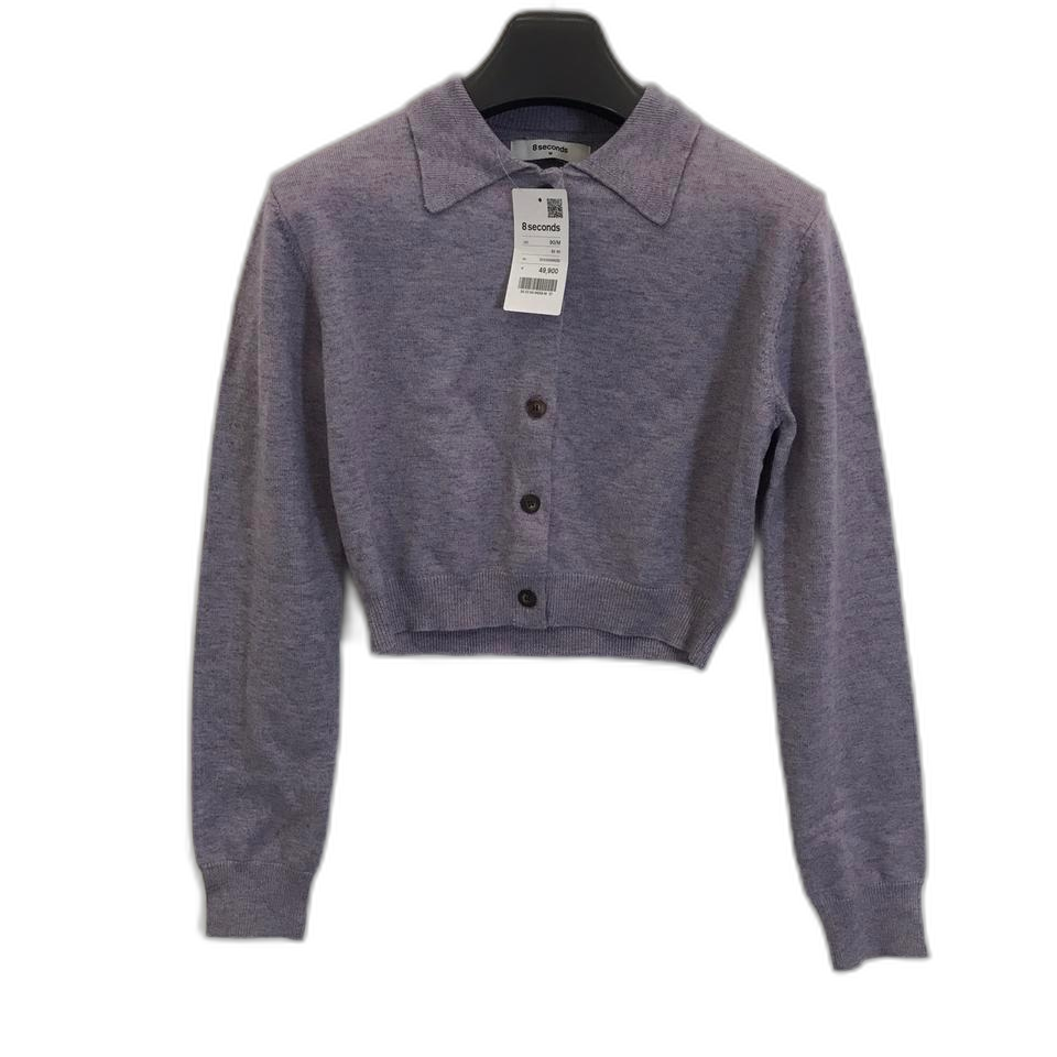 8세컨즈 크롭 가디건 연보라 [여성M]