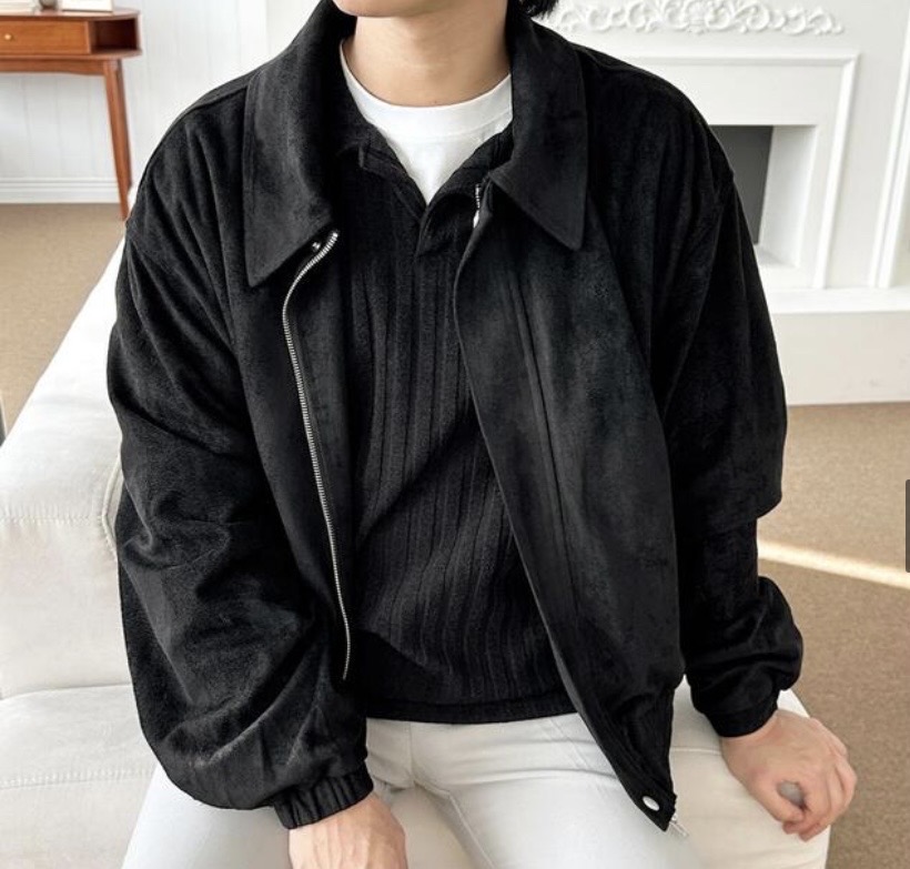 블랙 스웨이드 자켓 L