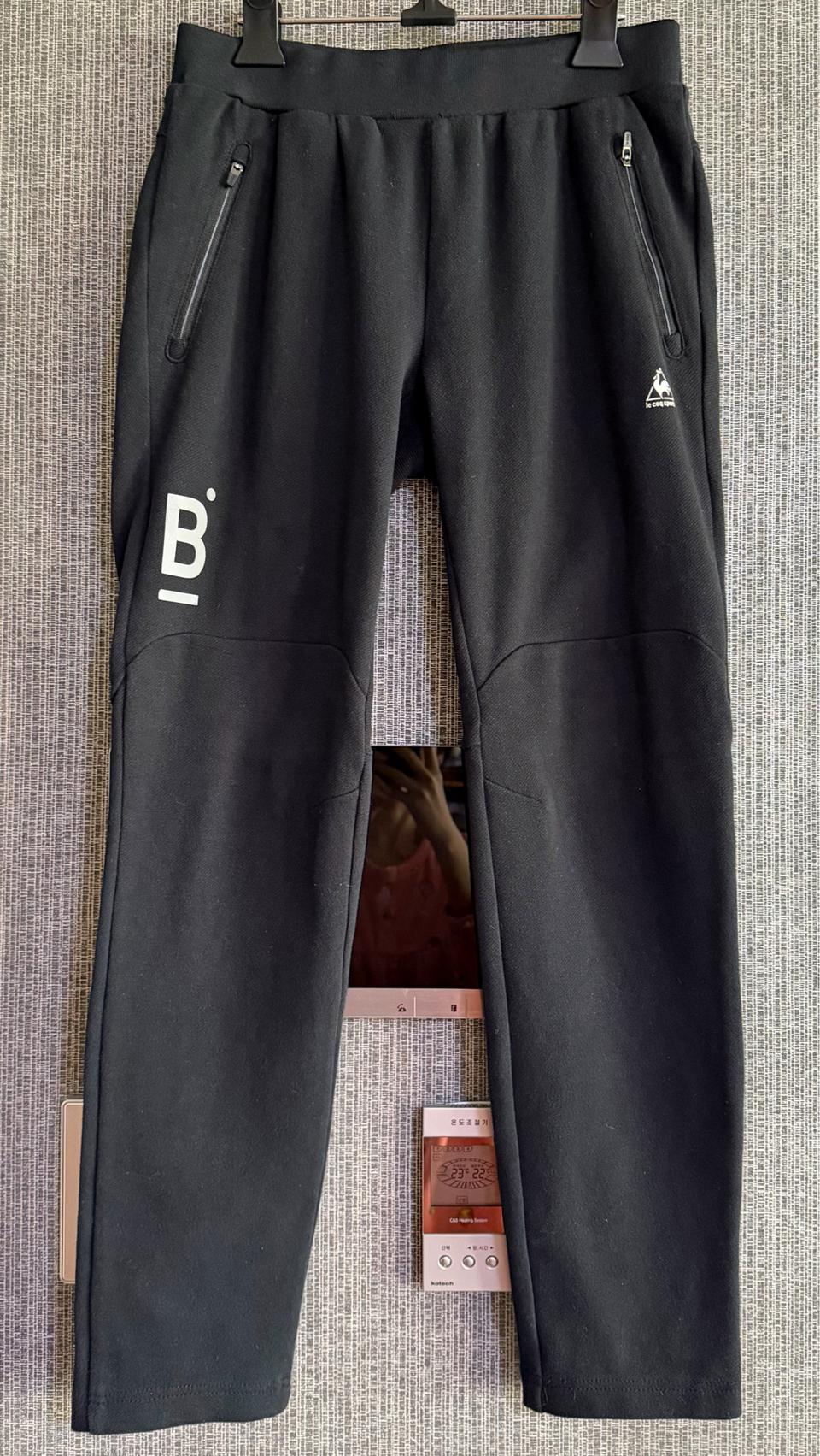 르꼬끄 스포르티브 검정 밴딩 배기 트레이닝 바지 블랙 팬츠 운동복 S