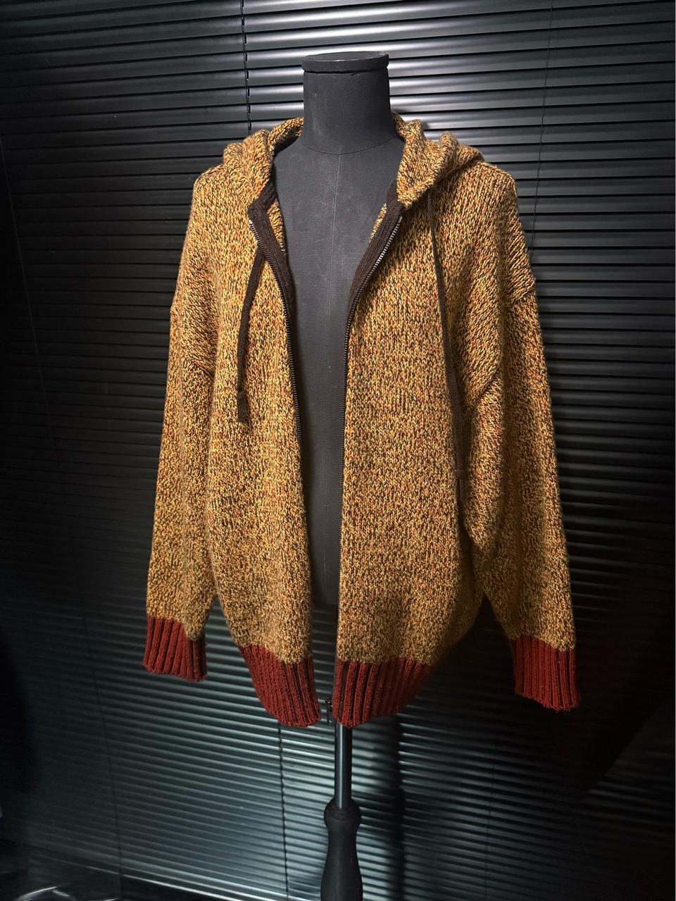 유니클로 마르니 콜라보 옐로우 에스닉 니트 후드 집업 노랑색 L 100