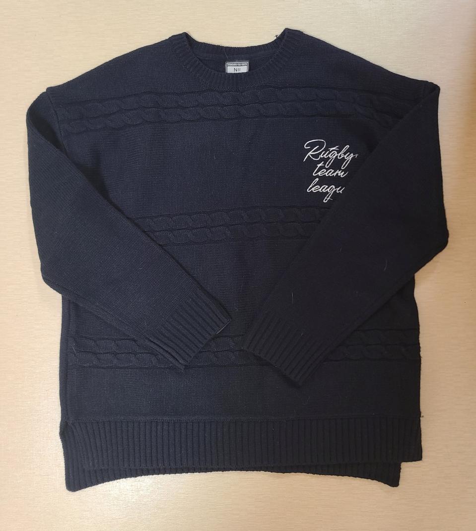 nii 네이비 라운드 니트 100