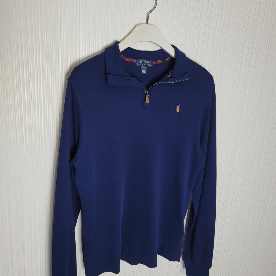 95_폴로 반집업 티셔츠 네이비 랄프로렌 코튼