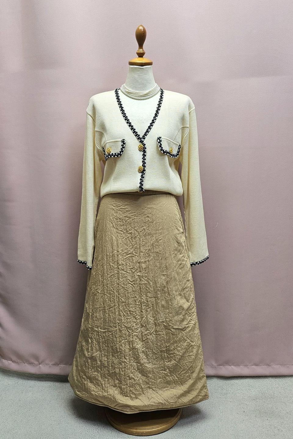 BYDEUX 바이듀 패딩 롱스커트