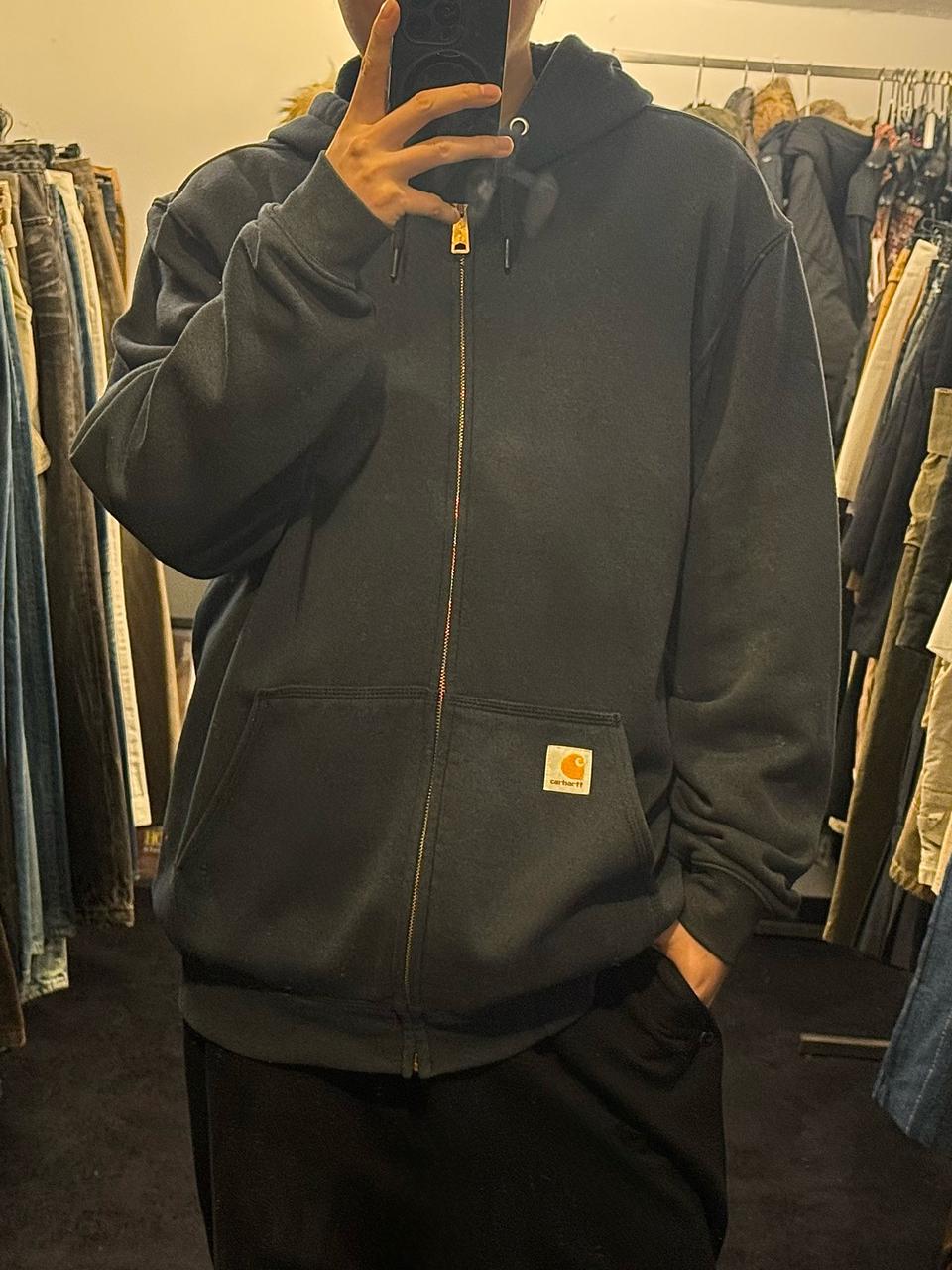 칼하트 후드 후디 스웻 집업 남색 네이비 L 100 오버핏 기모 워크