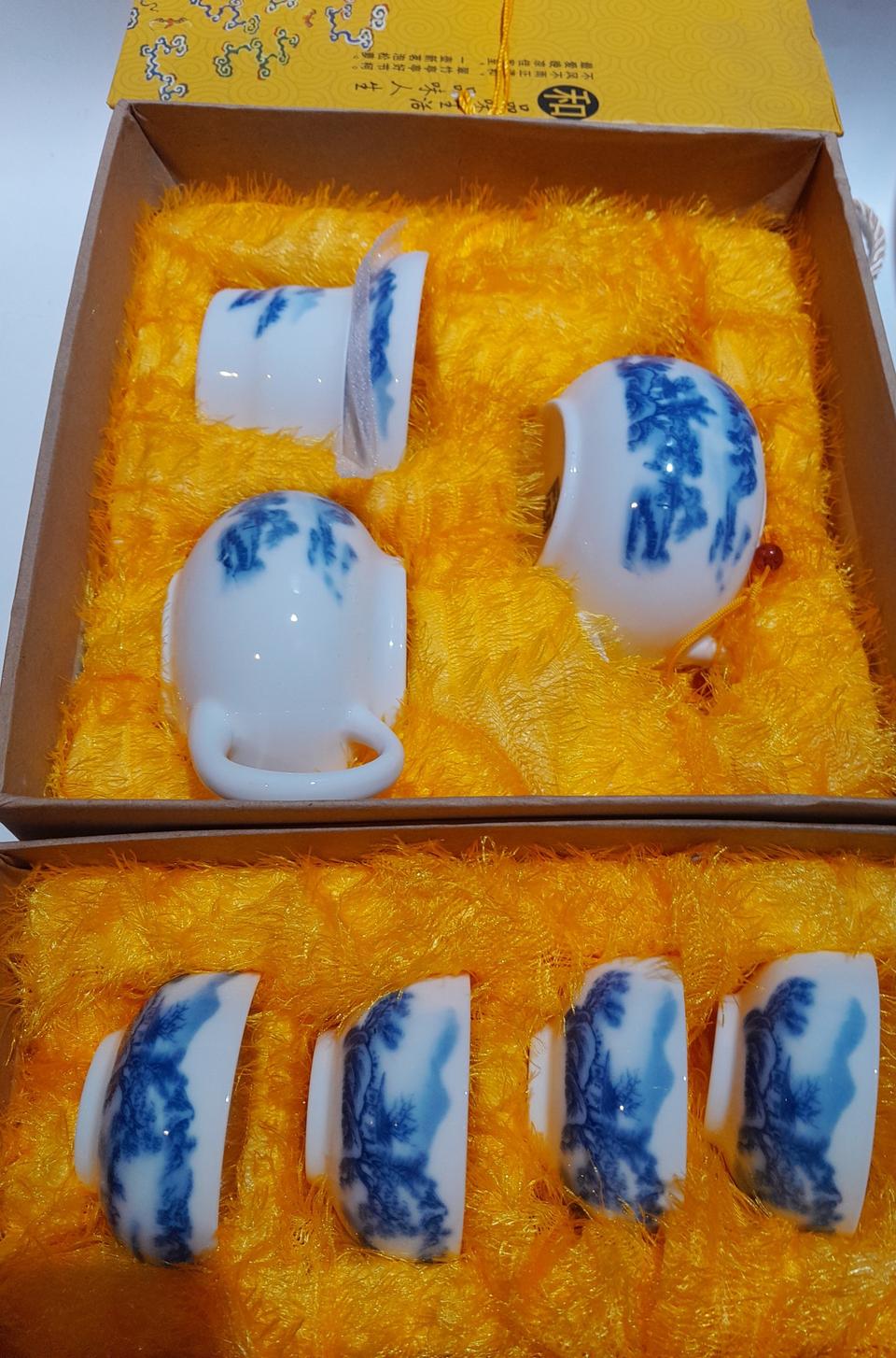 청화백자 다기세트