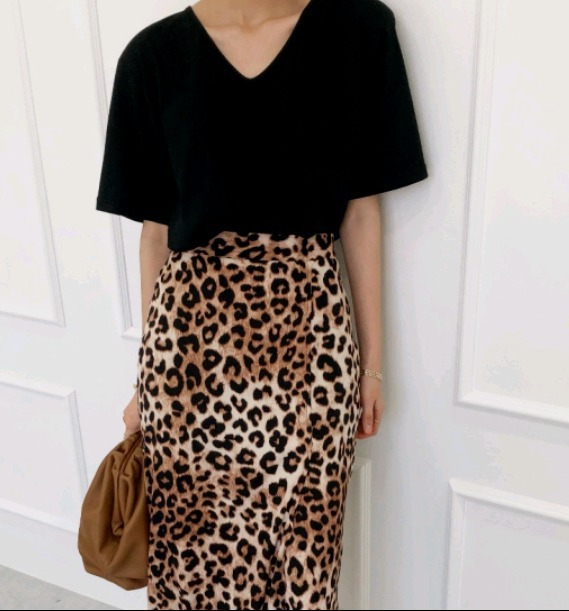 레오파드 패턴 호피 스커트 치마 섹시 홀복 파티 클럽 의상