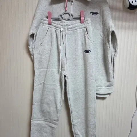 새상품 기모 반집업 상하세트/멜란지